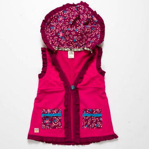 Wildlfowers Fuchsia Vest Detachable Hood 8/9